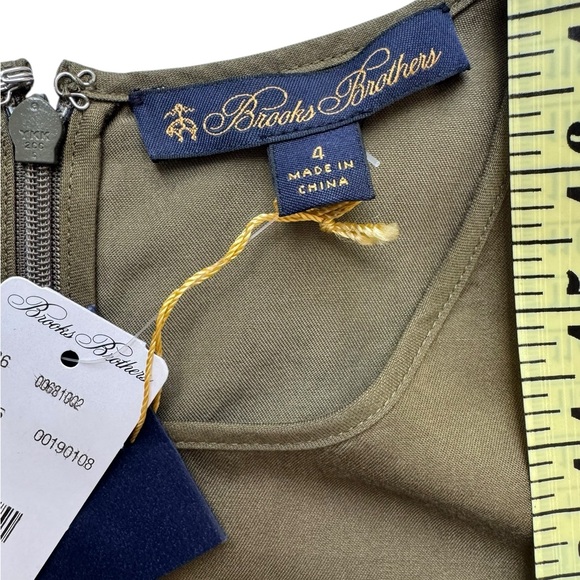 NWT Women’s Brooks Brothers Olive Green Sleeveless Dress size 4 - Picture 7 of 8